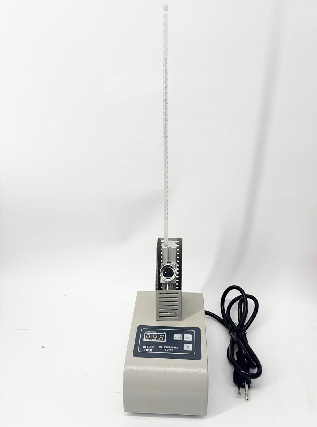 Melting Point Apparatus Melting Point Tester with Melting Point Test Range 50-300°C Melting Point Testing Accuracy ±1.0℃ Temperature Rise Rate 1.0, 2.0, 4.0, 6.0℃/min Digital Voltmeter Displays