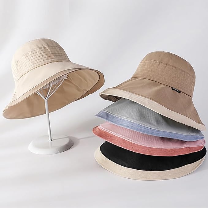 Sombrero de ala ancha plegable para mujer verano miniatura 2