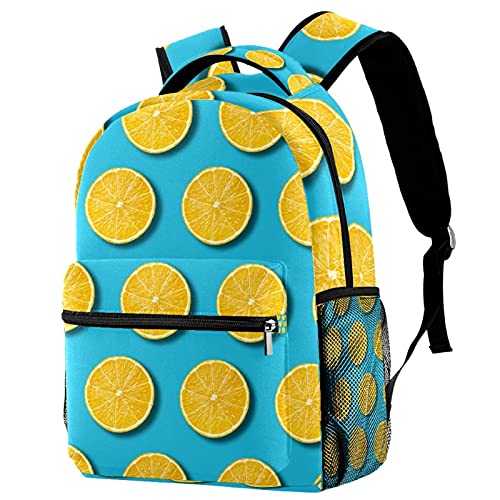 Sac à dos femme grande capacité jaune citron multicolore à motifs