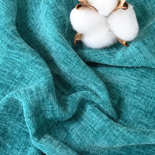 Image of CaliTime Pack of 2 Cozy Standard Pillow Shams Cases for Bed Bedding Decoration Solid Dyed Soft Chenille 20 X 26 Inches Lake Blue