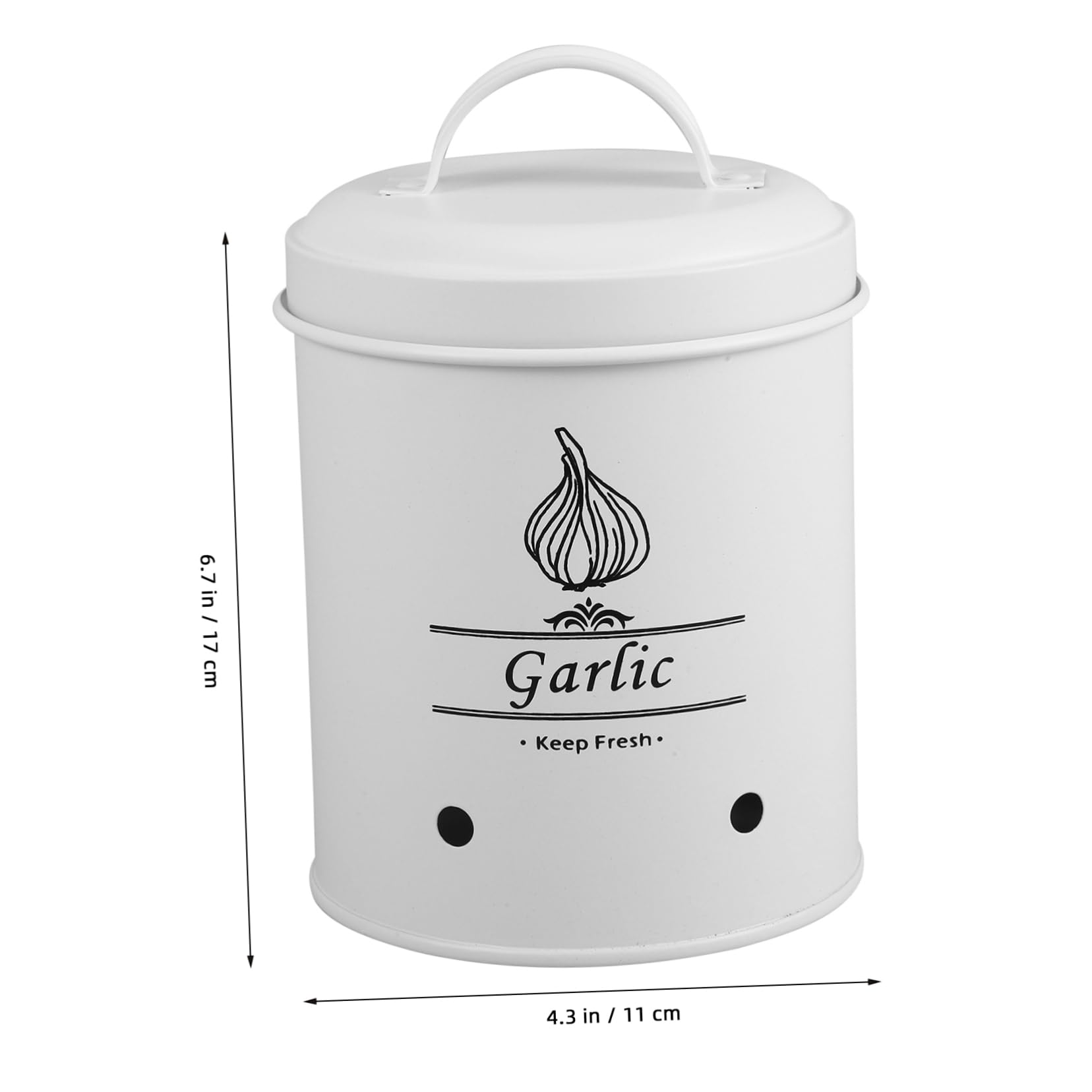 SOLUSTRE Carbon Steel Garlic Storage Pot Onion Keeper Kitchen Garlic Container Food Storage Bucket