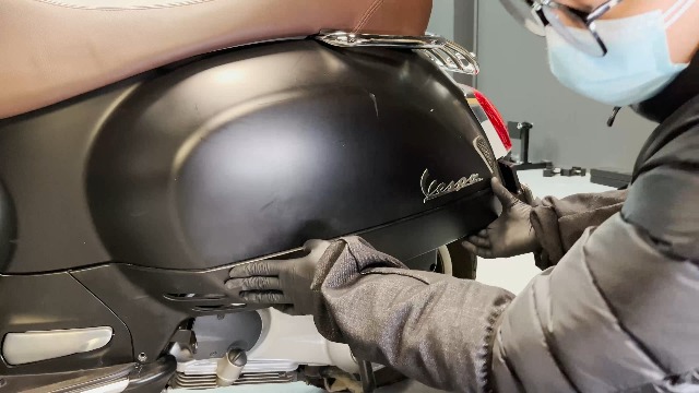 Paraurti Protezione Per Vespa GTS 125/300 - Crash Bar In Acciaio, Nero, Per Modelli 2007-2022 - Foto 11