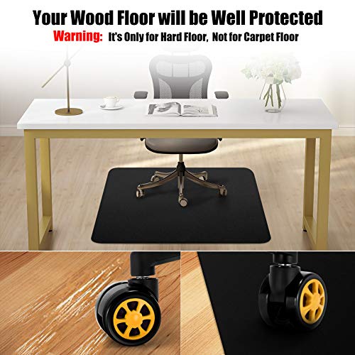 Image of Kuyal Chair mat for Hardwood Floor 36 x 48 inches Rectangle Floor Mats Wood /Tile Protection Mat for Office & Home, Black