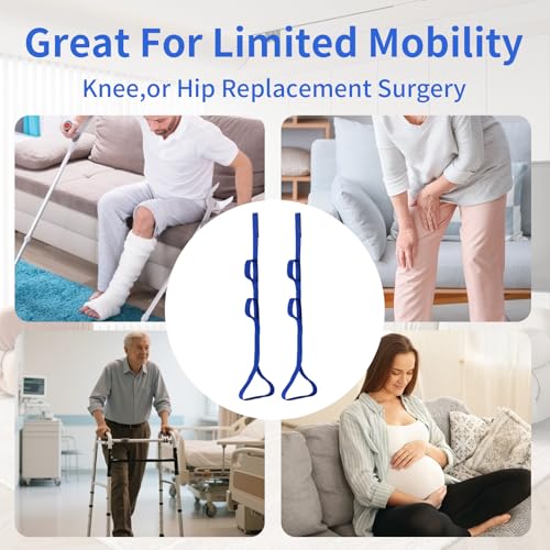 2 pack 46 inch leg lifter for after hip amp knee surgery perfect for elderly post hipknee surgery multi-loop strap leg lifters getting legs in and out of bed car couch wheelchair