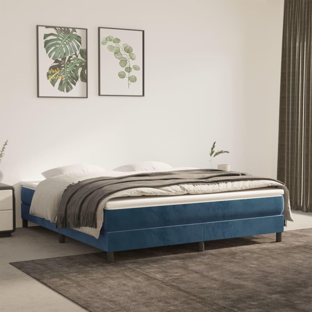 Materasso a molle insacchettate medio, blu scuro, 180 x 200 x 20 cm, rivestimento in velluto con anima in schiuma fredda, supporto elastico per schiena e pancia, traspirante
