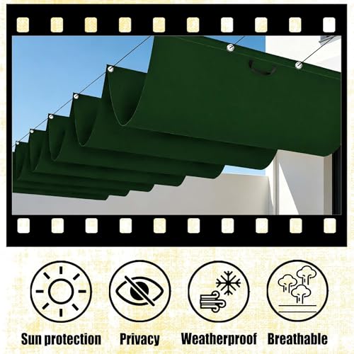 Toile ombrage rétractable anti-chaleur pour terrasse et jardin - 4