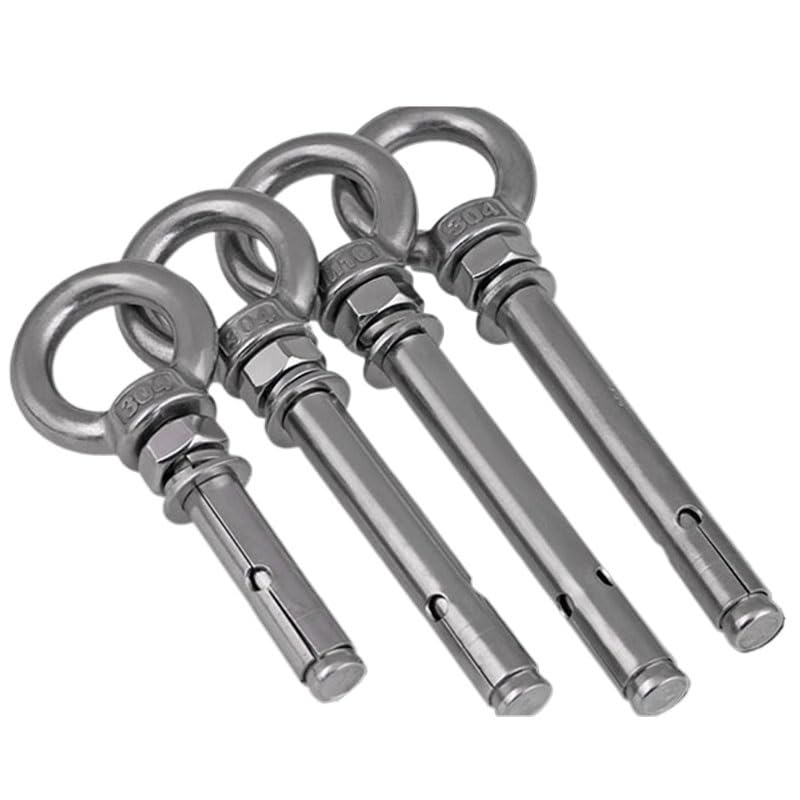 Pernos de anclaje de manga de hormigón de M6 6 mm, pernos de expansión de ojo de elevación de acero inoxidable 304(M6X70mm-10pcs)