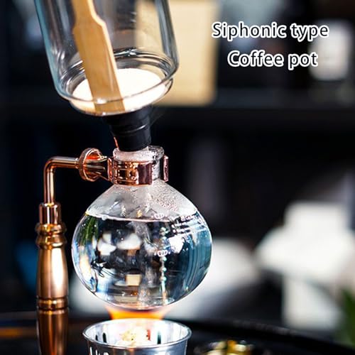 Cafetera de sifón al vacío con estructura estable de vidrio y madera 6