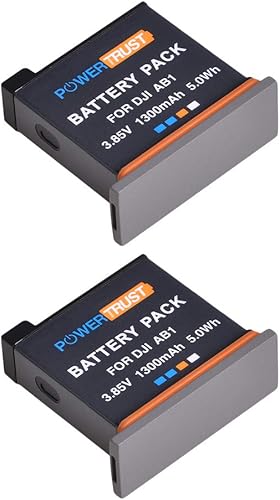 Miniatura 7 de Paquete de 2 baterías de repuesto Osmo Action AB1 y cargador USB triple con puerto tipo C para DJI Osmo Action Sports Camera AB1 Battery