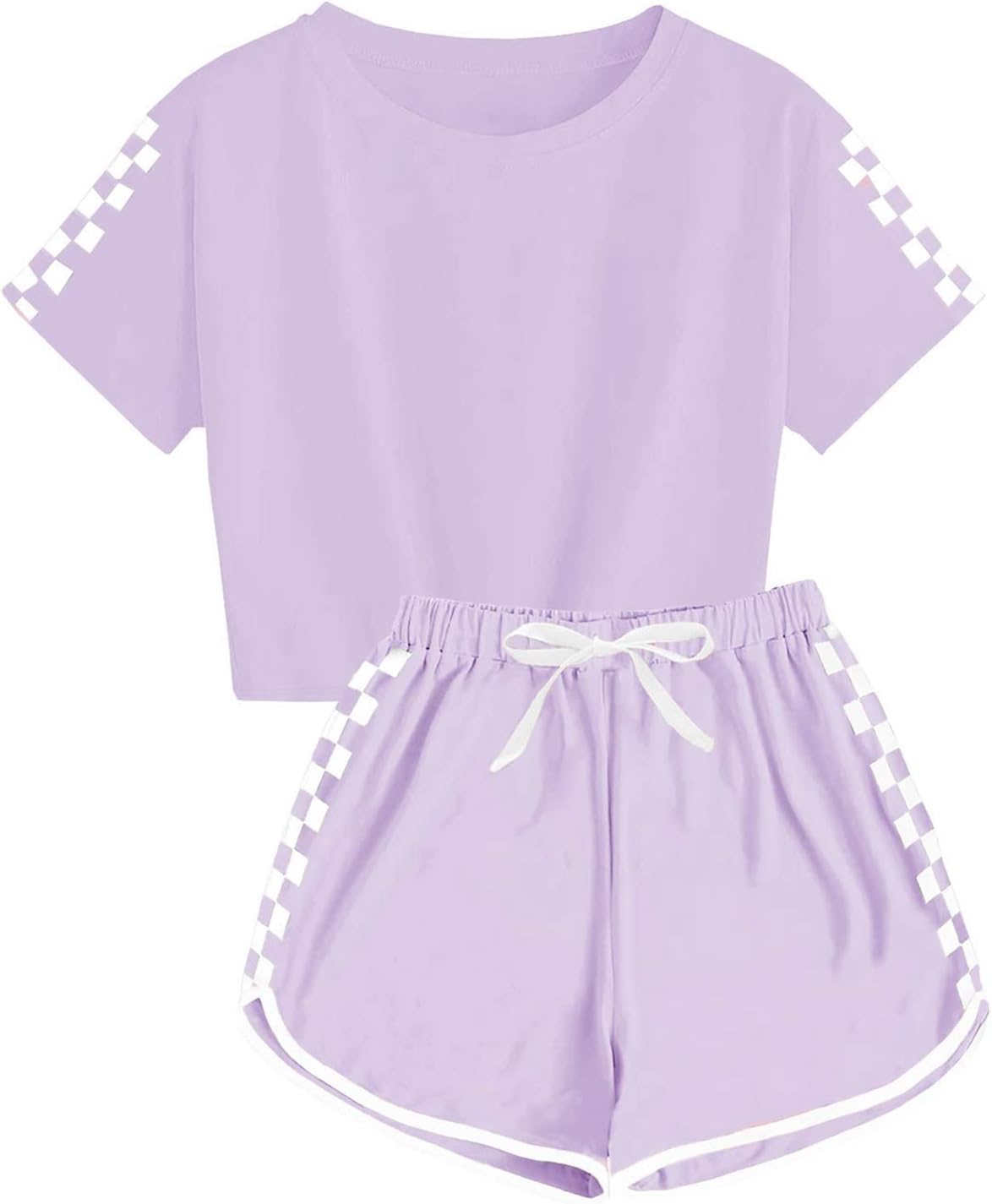 OFIMAN Kids Girls Short Sleeve T-shirt Crop Tops and Shorts Set Summer Tracksuit Sport Clothing Sets