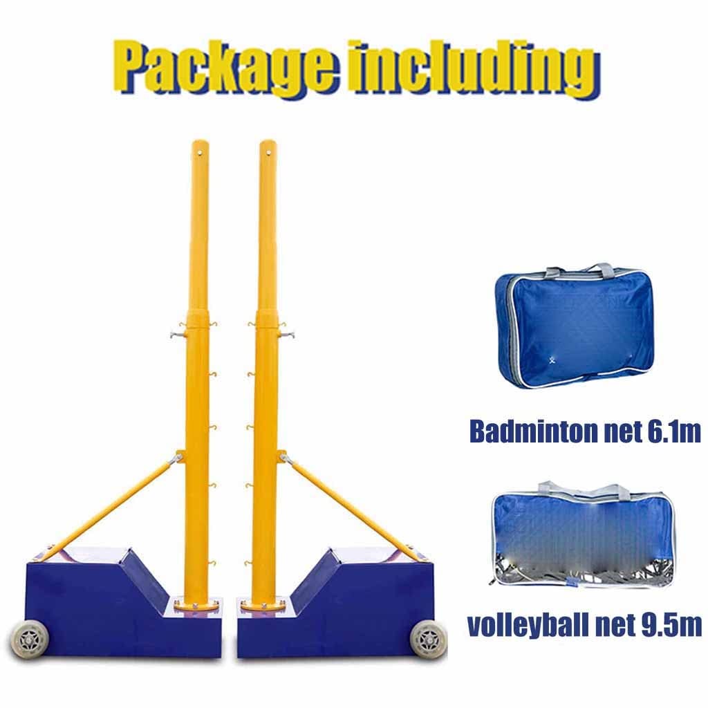 Pali da pallavolo 3 in 1 con Rete per Esterni, Pali da pallavolo/Badminton/Tennis per Adulti e Giovani, Altezza Regolabile (Colore: Stile 6, Dimensioni: 3,5-8 Piedi)
