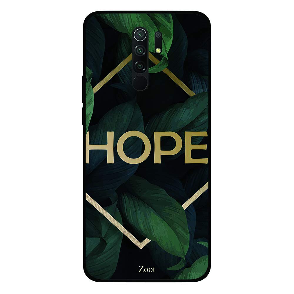 ZOOT Protective Printed Case Cover For Redmi 9 Tropical Leaves Hope1,Thermoplastic Polyurethane Slim fit Clear Protection Cover with soft edges
