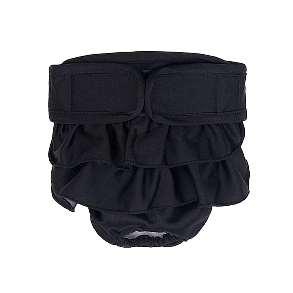 Treer Dog Nappies Female, Soft Absorbent Pet Diapers Breathable Comfortable Puppy Sanitary Pants S-XXL Durable Washable Period Pants for Pet Incontinence/Long Travels (XL,black)