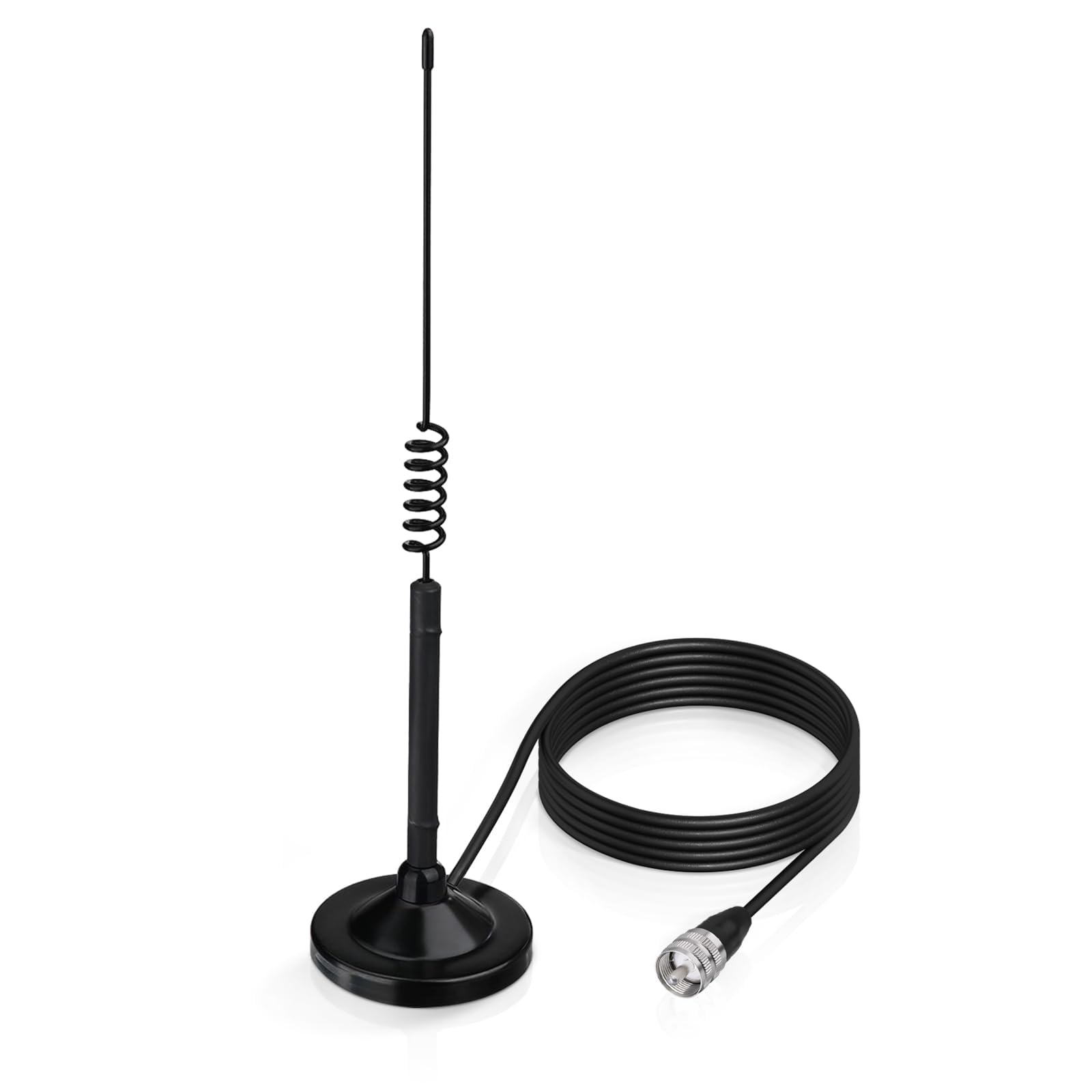 Superbat Antenna CB 26-28MHz 3dBi con Cavo RG58 3m Connettore PL259, Antenna Magnetica Compatibile con Radio CB Galaxy, Uniden, Bearcat, Cobra, Radioddity, Texas Ranger, RoadKing