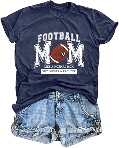 Mama Shirt for Women Baseball Mama Graphic Tshirt Embroidered Mom Life Tee Tops