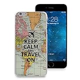 HELLO GIFTIFY HelloGiftify Keep Calm and Travel On Map Phone Case Plastic Hard Case Thin Cover. Compatible with iPhone 6 (4.7')