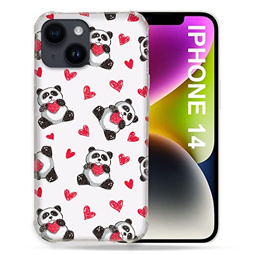 Coque iPhone 14 Panda Coeur anti-rayures - Evitez les bris de vitre sur votre 6.1