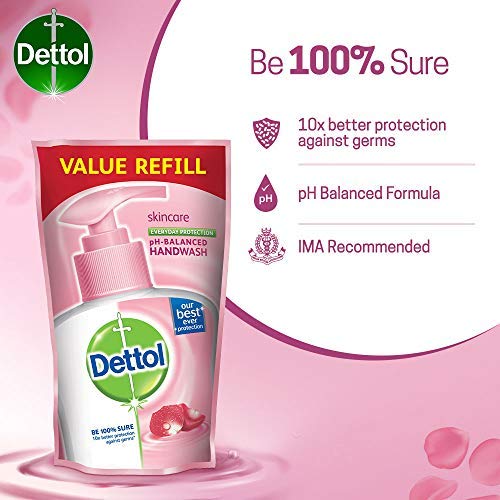 Image of Dettol Skincare Germ Protection Handwash Liquid Soap Refill, 175ml [Pack of 3]