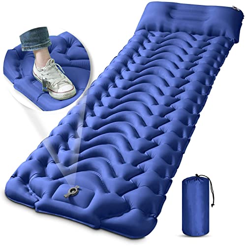 Arabest Camping Sleeping Pad Extra Thickness 3.9 Inch Inflatable Sleeping Mat with Pillow Built-in Pump Compact Ultralight Waterproof Camping Air Mattress for Backpacking Hiking Tent