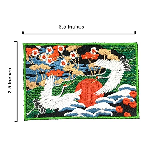 Amazon | A-ONE 【3個セット】 日本 つる 鶴 浮世絵 パッチ +