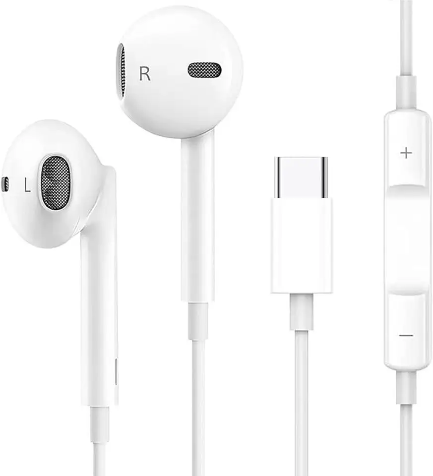 Écouteur USB C pour iPhone 16, Écouteurs Intra-Auriculaires Hi-FI Stéréo USB C avec Microphone Intégré et Commandes de Volume pour iPhone 15 Pro Max, iPad Pro, Galaxy S24/S23 Ultra Note, Google Pixel