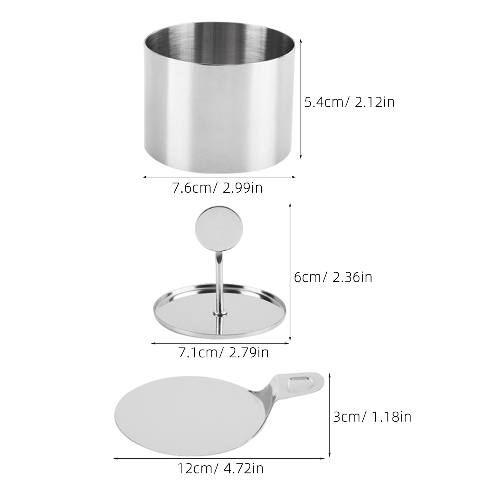 Operitacx 1 Set Mousse-Kuchenringe: Runder Kuchenausstecher aus Edelstahl (7,6 cm Durchmesser) zum Backen – Dessert- und Gebäckformen, Backzubehör, inklusive 1 Stopfer, 1 Heber und 8 Ringen