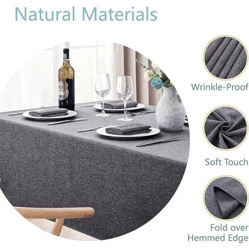 Nappe coton et lin 60x60 cm verte imperméable table cuisine buffet