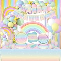 4 Tovaglie Arcobaleno Pastello 220x130cm - Copritavolo Decorazione Feste Compleanno Bambini - Foto 7