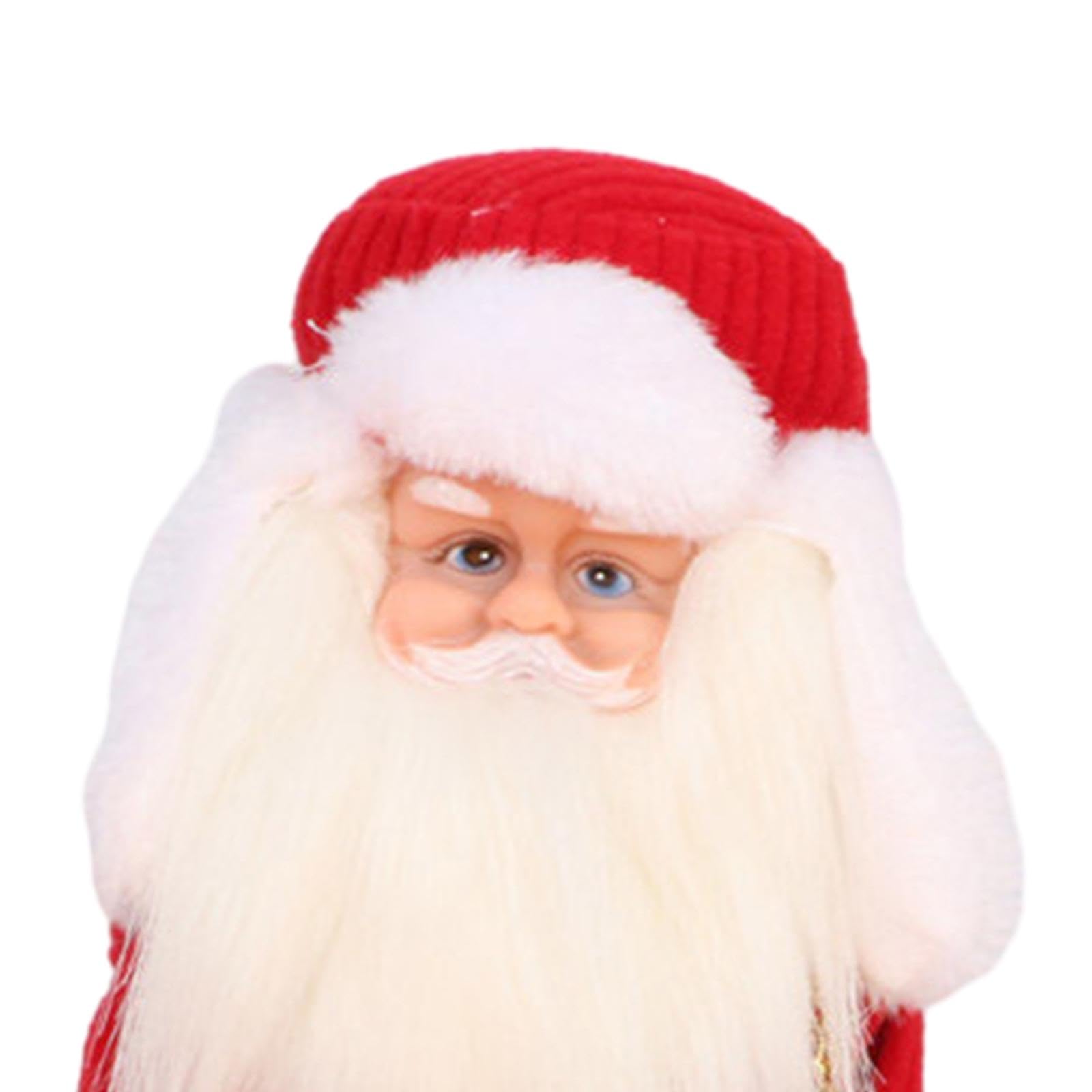 MERIGLARE Peluche de Papá Noel, Juguete Navideño Eléctrico de Papá Noel de 30 Cm, Decoración de Invierno, Adornos de Mesa, Muñecos Navideños Divertidos, Rojo, Individual