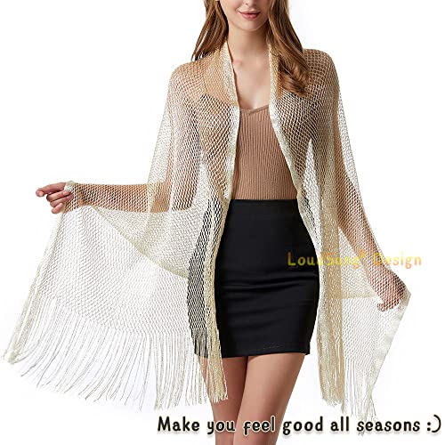 LoudSung Shawl Scarf Wraps Turban with Tassel Soft Silky Multipurpose for Women Girls2