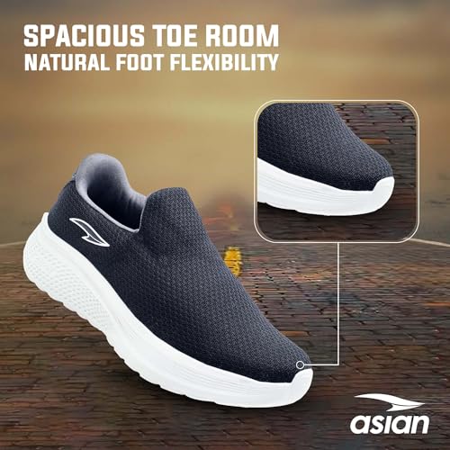 Image of ASIAN Wonderwalk-03 Men's Walking Shoes | Breathable Knit Mesh Upper, Lightweight Sole & Easy Slip-On Comfort