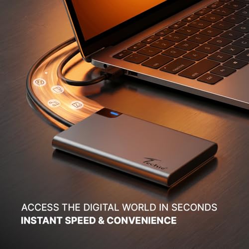 Image of TECHIE 2.5 inch External Hard Drive Enclosure, SSD /HDD Enclosure, USB 3.1 Gen 2, Type-C Aluminum Case, Tool-Less Fast Transfer, Up to 4TB