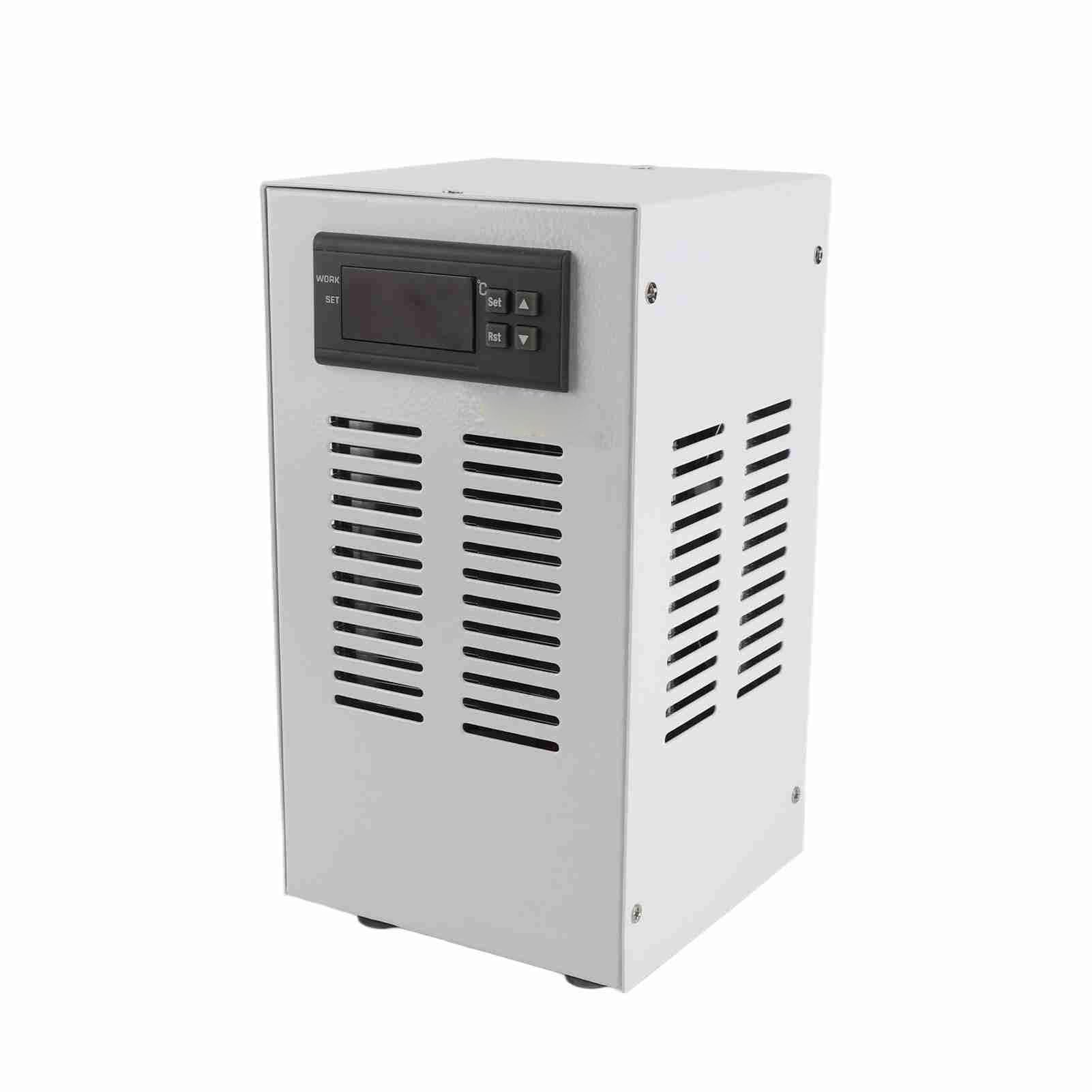FTVOGUE Raffreddatore per Acquario, 72W, Regolatore di Temperatura Elettronico, Acciaio Legato, capacità 20 Litri, Funzionamento Silenzioso, con Pompa e Tubo Flessibile