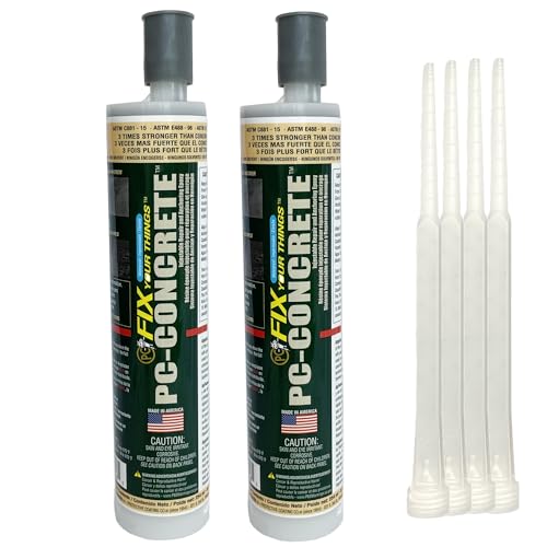 Image of PC Products PC-Concrete Two-Part Epoxy Adhesive Paste for Anchoring and Crack Repair, 8.6 oz Cartridge, Gray (2-Pack)