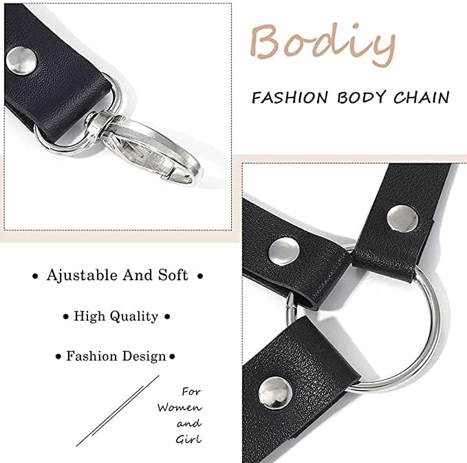 Miniatura 7 de NBMARLS Men Half Body Chest Belt Adjustable Leather Belts Buckles Sexy Punk Chest Belt