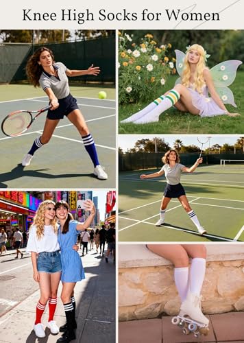 Image of American Trends Women Softball Socks Knee High Tube Socks Long Baseball Soccer Socks for Youth Girls
