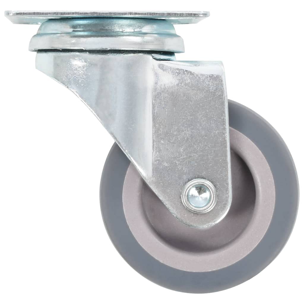 144 Stück Lenkrollen 50 mm TPR Gummi mit Eisenrahmen Zinkbeschichtung robust für Werkstatt Lager Industrie Transportwagen Hubwagen Sackkarre Plattformwagen