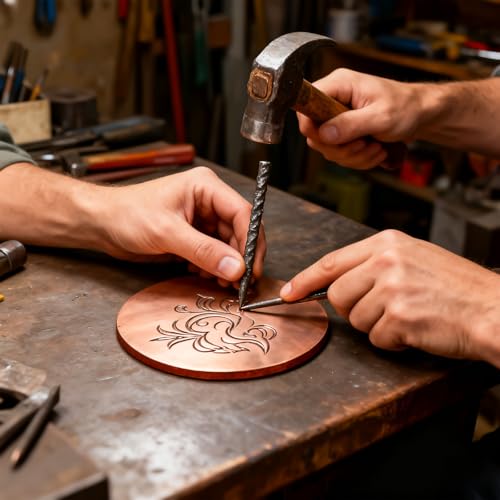 Behogan 5 Stück Kupferblech Rund, 50mm Durchmesser 2mm Dicke Kupfer Runde Platte, Reines Kupferplatten Kupferplatte Metallblech für Handwerk, DIY, Schmuck, Elektrik, Reparatur, Industrie