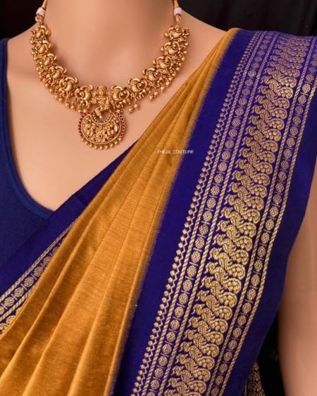 Image of South Cotton Gadwal Saree for Women | Celebrity Inspired Traditional Ethnic Wear | Chettinad & Kalyani Cotton Sarees | Soft Cotton Saree with Blouse Piece