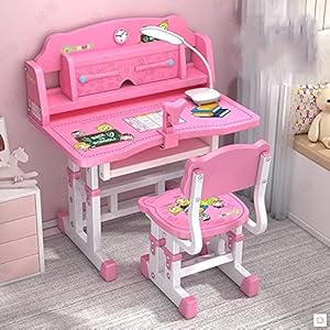 studiebalie Primaire School Huiswerk Bureaus Kinderbureaus Studiebureaus Verstelbare bureaus en stoelen Studies Slaapkamer met laden (Color : Pink)
