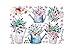 Lumanuby 1x Flower Pot Wandaufkleber aus PVC Abnehmbarer Bunt Blumentopf Wall Sticker 6 Zart Arten Blumen für Wohnzimmer/Schlafzimmer/Badezimmer/Fenster