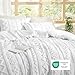 Bedsure Tufted Boho Comforter Set Twin Size - Bright White Boho Bed Set, GentleSoft™ 2 Pieces Farmhouse Shabby Chic Embroidery Bedding, Gifts for Woman, Soft Jacquard Twin Comforter for All Seasons