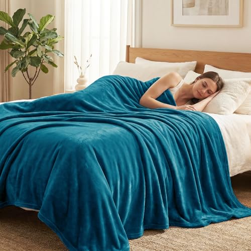CozyLux Kuscheldecke Flauschig Decke 150x200 - XL Flanell Kuscheldecke 150x200, Weiche Sofa Decke, Warme Fleecedecke Wohndecke für 4 Jahreszeiten, Leicht Sofa Überwurf, Blanket 150x200 cm, Türkis