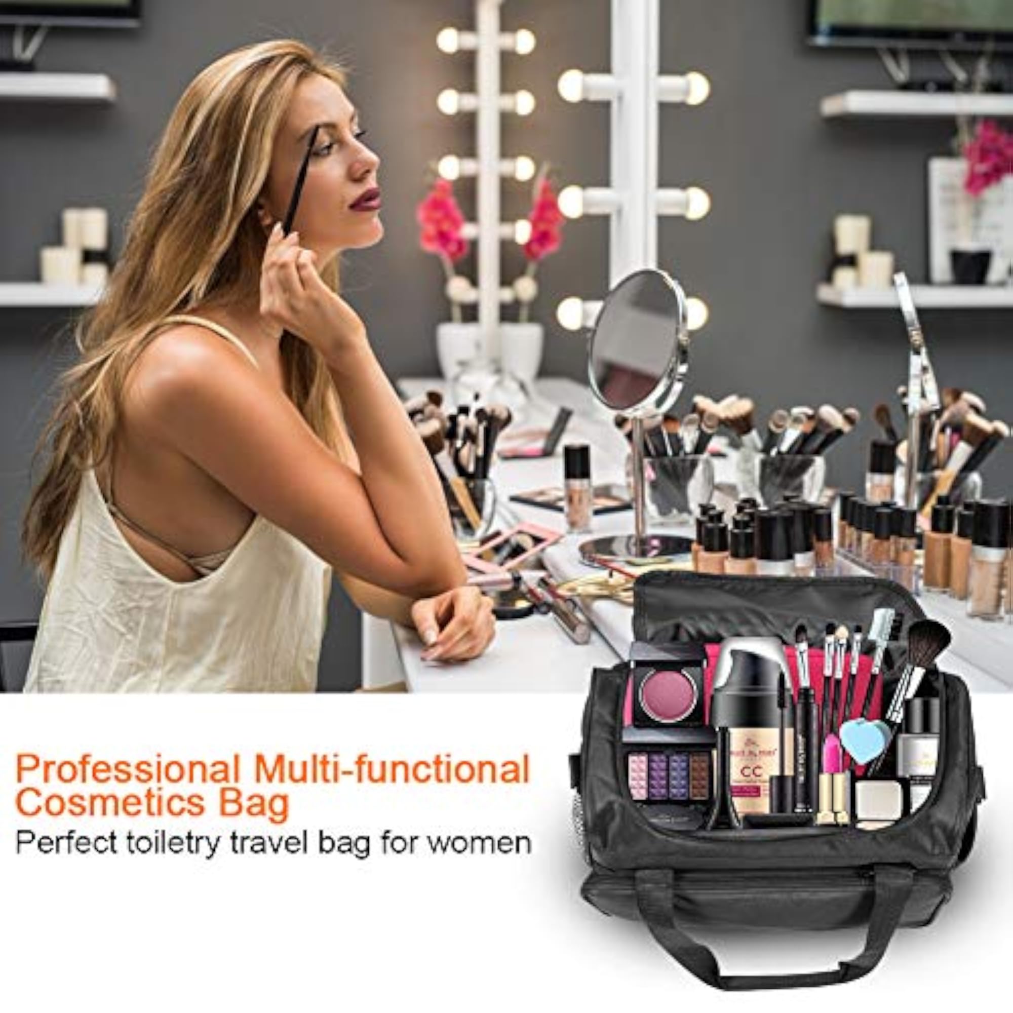 Portable Hairdressing Tools Bag for Makeup and Cosmetics