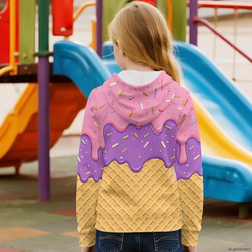 Image of Coloranimal Unisex Girls and Boys Long Sleeve Hoodies Hoody Athletic Pullover Sweatshirts Tops Age 6-16year