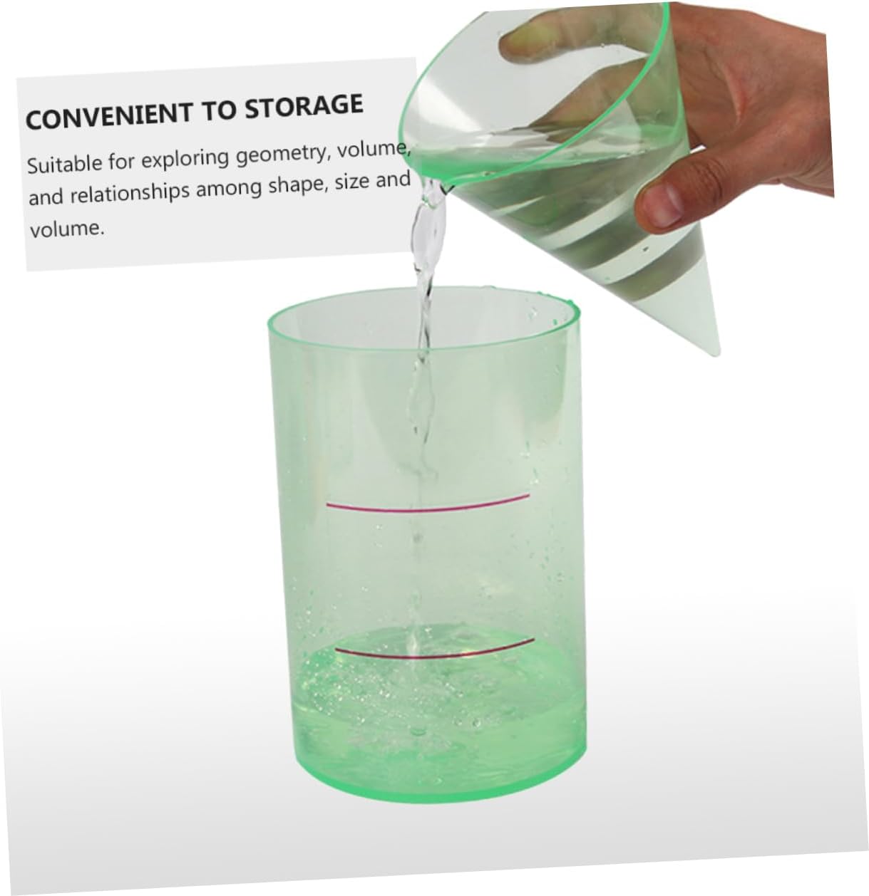 2 Pcs Cylinderconefor Teaching Models Cylinder Cone Model Mathematical Demonstrator Teaching Equipment Transparent Geometric Model Math Model Plastic Tool High Transparency 15c