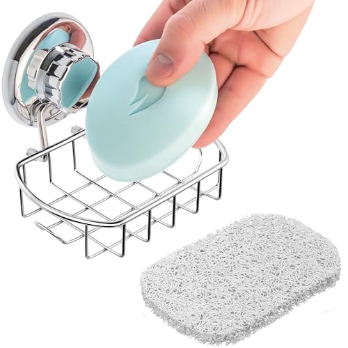 Polished Stainless Steel Vacuum Suction Cup Soap Holder