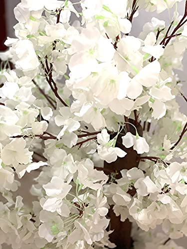 Artificial Cherry Blossom Tree Handmade Vivid Flowers Tree For Wedding,Hotel,Restaurant,Salon. (White, 1.2M/4Ft) #TOP2