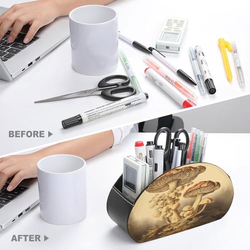 Support télécommande en cuir motif champignons : une idée cadeau utile - 4