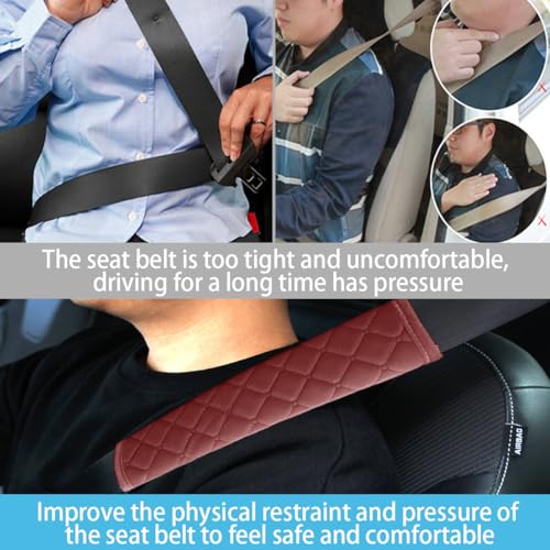 Image of JOYCOURT 2PCS Universal Car Seatbelt Pad Cover, Long Crystal Velvet Shoulder Cover Kit for Adults and Children, Helps Avoid Friction on Shoulder and Neck, Fits All Cars and Packs